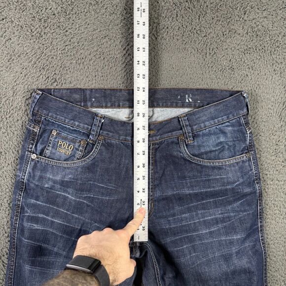 Polo Country Ralph Lauren Jeans Mens 32x32 Blue Straight Fit Dark Wash Whisker - Picture 13 of 16
